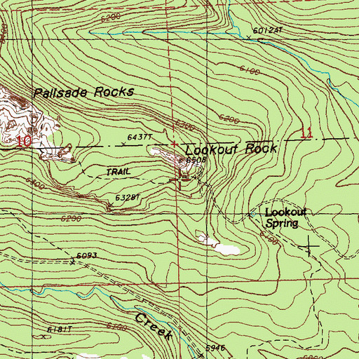 Topographic Map of Lookout Rock Trailhead, OR