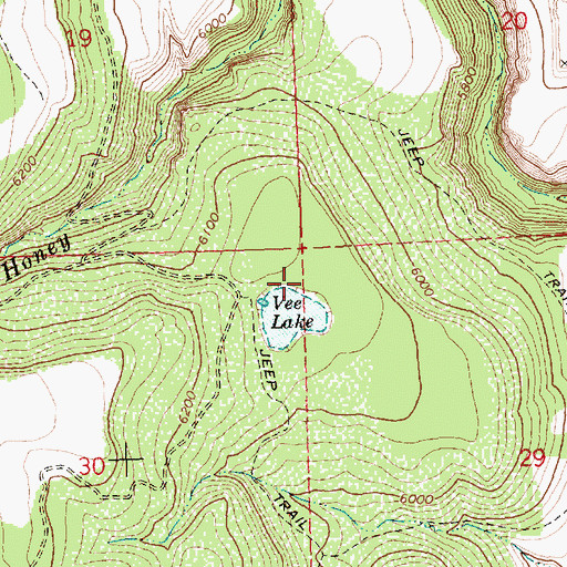 Topographic Map of Vee Lake Trailhead, OR