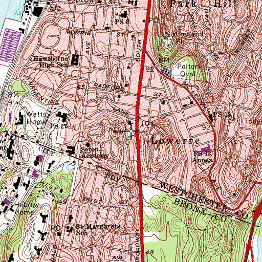 Topographic Map of Clemens Memorial Park, NY