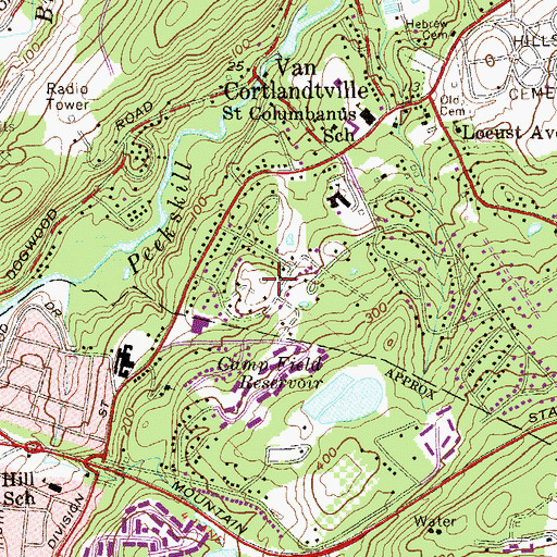 Topographic Map of Creek Hill, NY