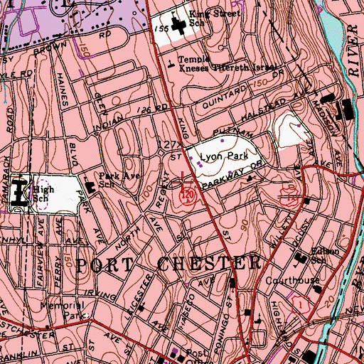 Topographic Map of Davenport Park, NY