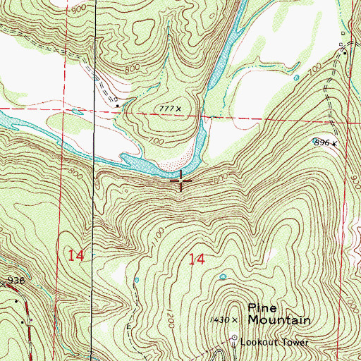 Topographic Map of Pine Mountain Lake, AR
