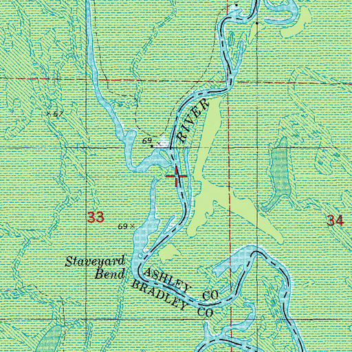 Topographic Map of Lagle Creek, AR