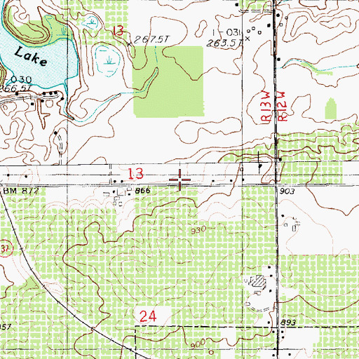 Topographic Map of Camelot Village Mobile Home Park, MI