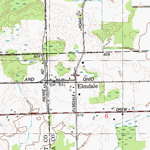 Topographic Map of Elmdale Church of the Nazarene, MI