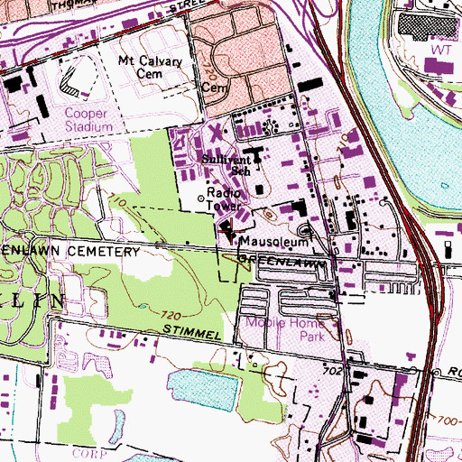 Topographic Map of Ohio Hospital For Psychiatry, OH