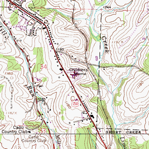 Topographic Map of Harrison Community Hospital, OH