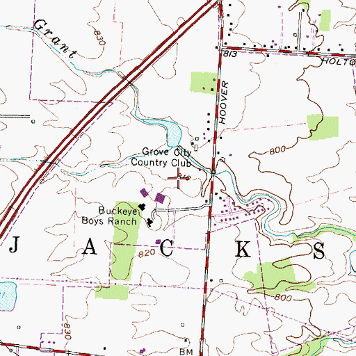 Topographic Map of The Buckeye Ranch, OH