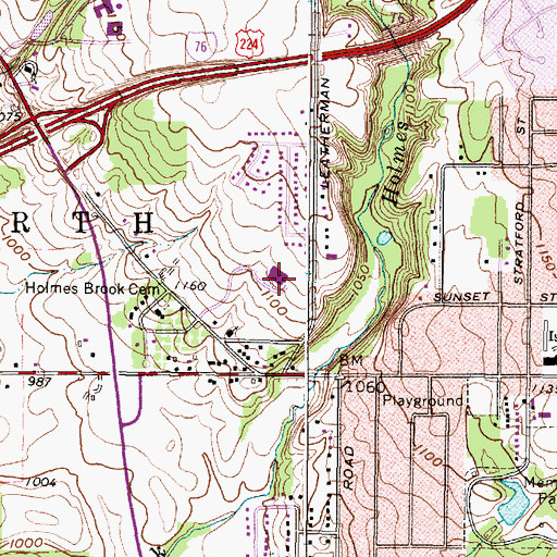 Topographic Map of Summa Health Center at Wadsworth - Rittman, OH