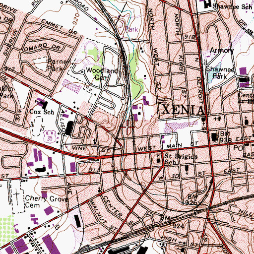 Topographic Map of TCN Behavioral Health Services - Xenia, OH