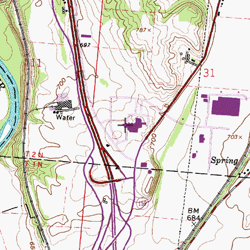 Topographic Map of Adena Regional Medical Center, OH