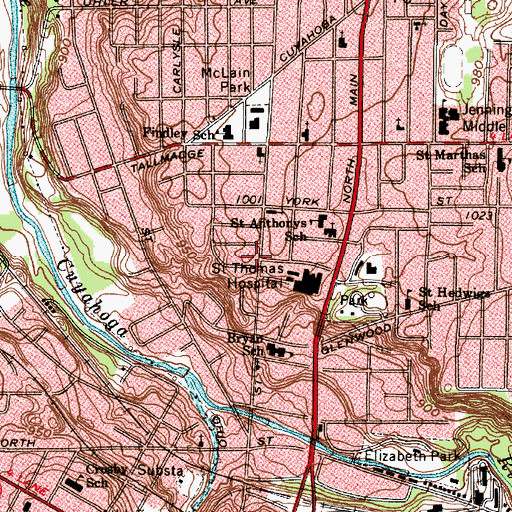 Topographic Map of Portage Path Behavioral Health Services, OH