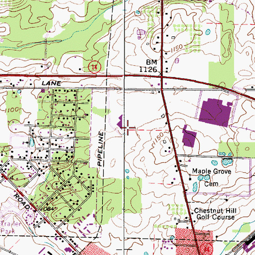 Topographic Map of Regency Hospital - Ravenna, OH