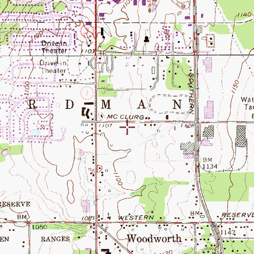 Topographic Map of Saint Elizabeth Boardman Health Center, OH