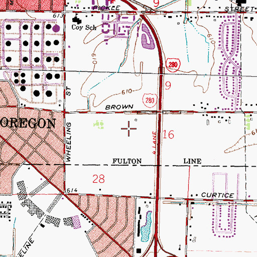 Topographic Map of Promedica Bay Park Hospital, OH