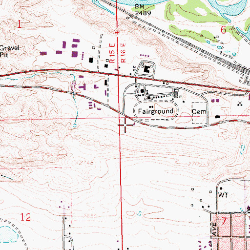 Topographic Map of Montana Highway Patrol District VIII Office, MT