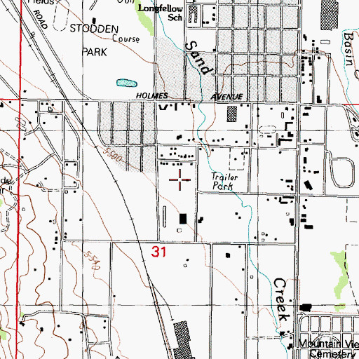 Topographic Map of Montana Highway Patrol District III Office, MT