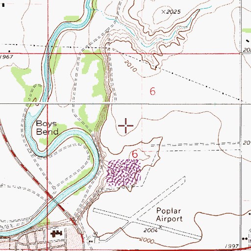 Topographic Map of Assiniboine and Sioux Fort Peck Tribal Police, MT