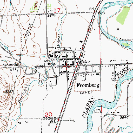Topographic Map of Fromberg Police Department, MT