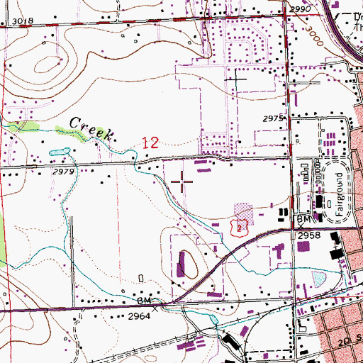 Topographic Map of Montana Highway Patrol District VI Office, MT