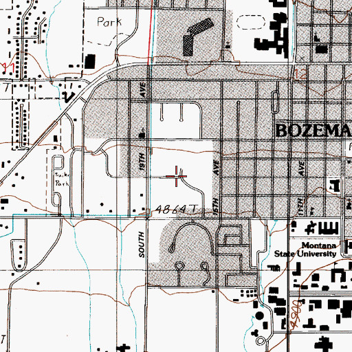 Topographic Map of Bozeman Police Department, MT