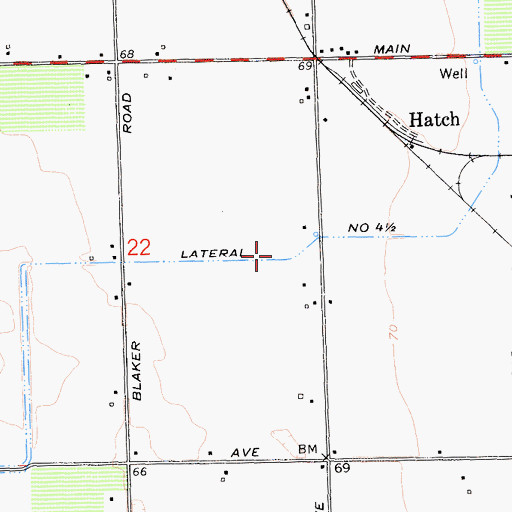 Topographic Map of Lateral Number Four 1/2, CA