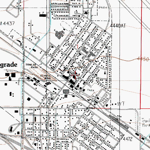 Topographic Map of Montana Highway Patrol District VII Office (historical), MT