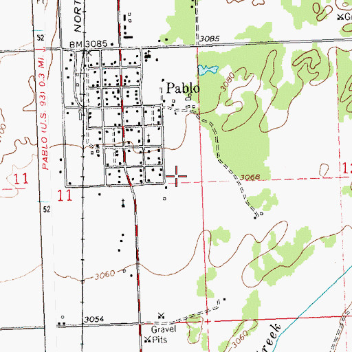 Topographic Map of Pablo Tribal Police Department, MT