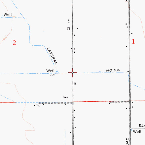 Topographic Map of Lateral Number Five 1/2, CA