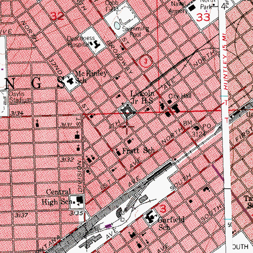 Topographic Map of Federal Bureau of Investigation Billings Office, MT