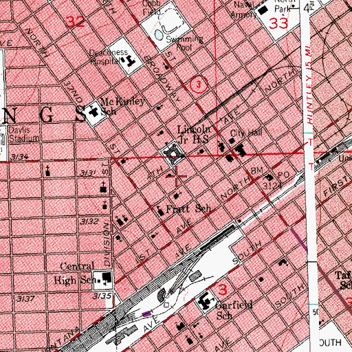 Topographic Map of United States Drug Enforcement Administration Billings Office, MT