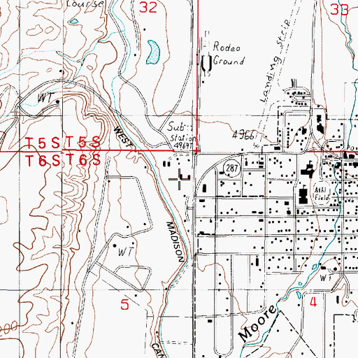 Topographic Map of Beaverhead - Deerlodge National Forest Madison Ranger District Ennis Office, MT