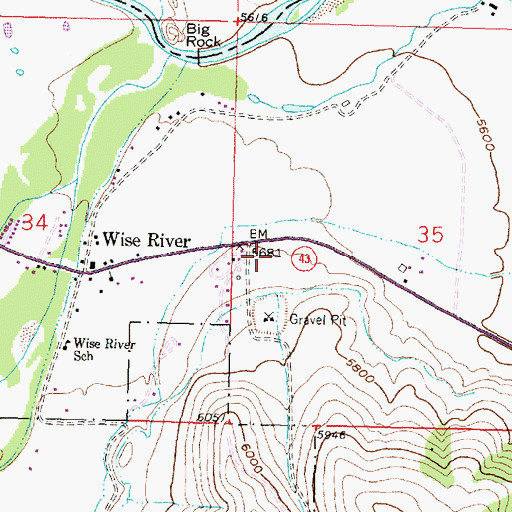 Topographic Map of Beaverhead - Deerlodge National Forest Wise River Ranger District Office, MT