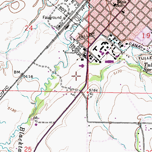 Topographic Map of Beaverhead - Deerlodge National Forest Dillon Ranger District Office, MT