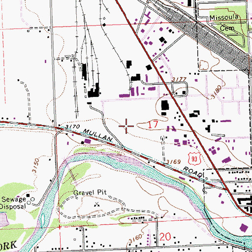 Topographic Map of Internal Revenue Service Criminal Investigation Division Missoula Office, MT