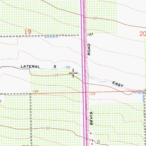 Topographic Map of Lateral Five East, CA