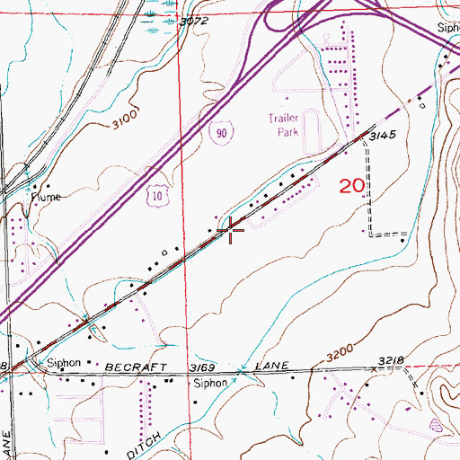 Topographic Map of Lockwood Sheriff's Office, MT
