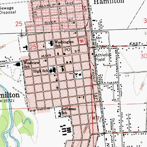 Topographic Map of Ravalli County Adult Detention Center, MT