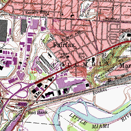 Topographic Map of Little Miami Joint Fire and Rescue District Station 66, OH