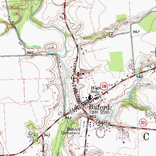 Topographic Map of Mount Orab Fire Department Station 2, OH