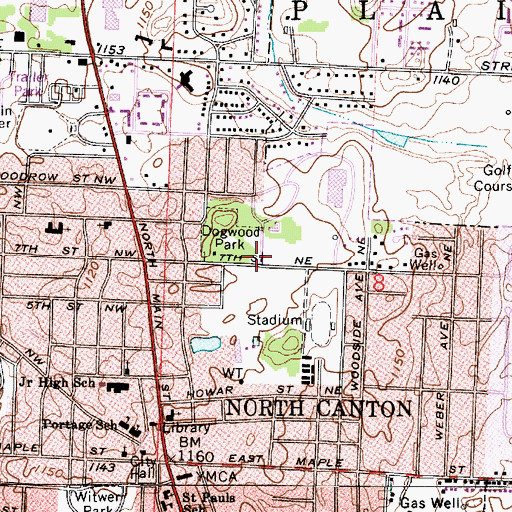 Topographic Map of North Canton Fire and Emergency Medical Services Station 2, OH
