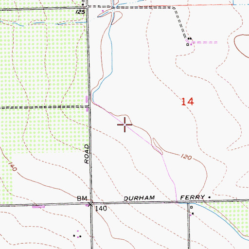 Topographic Map of Lateral Five West, CA