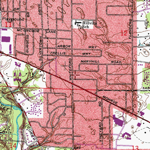 Topographic Map of Sylvania Township Fire Department - Station 3, OH