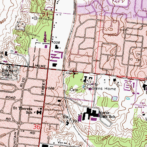 Topographic Map of Springfield Fire and Rescue Division Station 7, OH