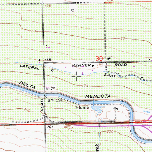 Topographic Map of Lateral Six East, CA