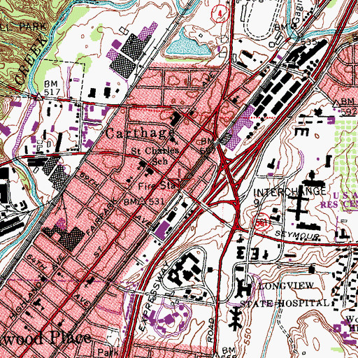 Topographic Map of Cincinnati Fire Department - Station 2, OH