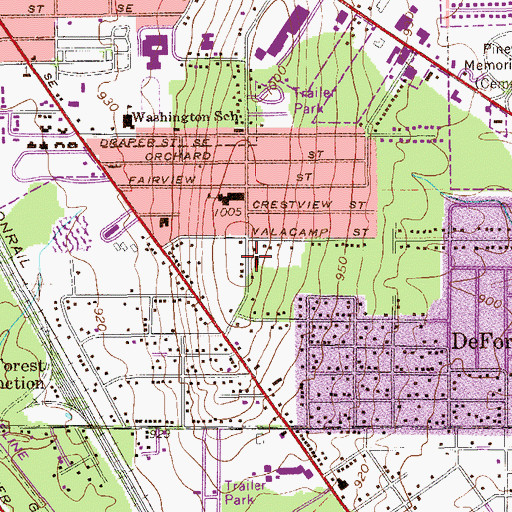 Topographic Map of Howland Township Fire Department Station 31, OH