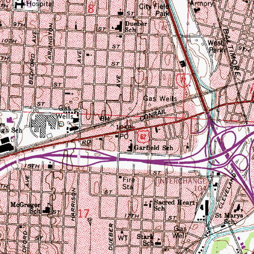 Topographic Map of Canton Fire Department Station 8, OH