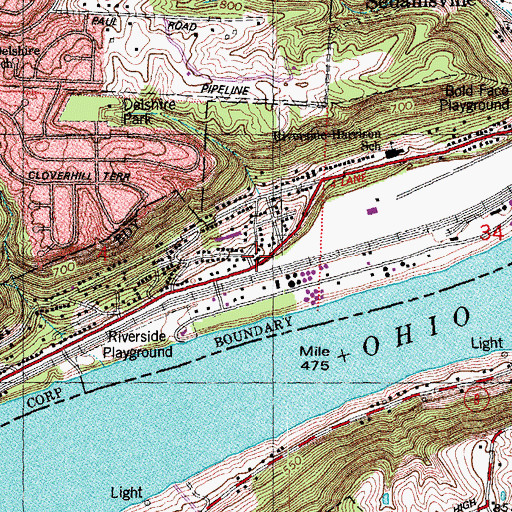Topographic Map of Cincinnati Fire Department - Station 37, OH