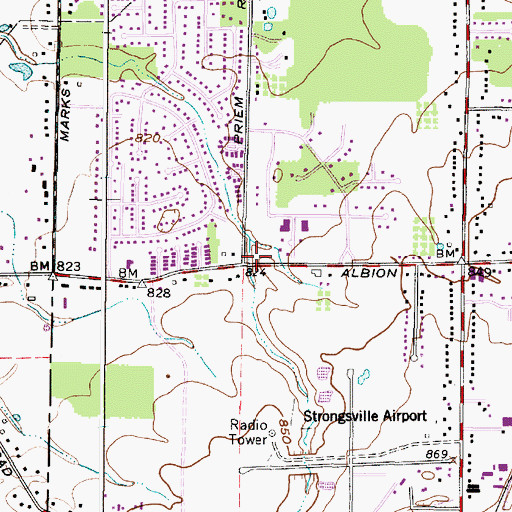 Topographic Map of Strongsville Fire and Emergency Services Station 3, OH